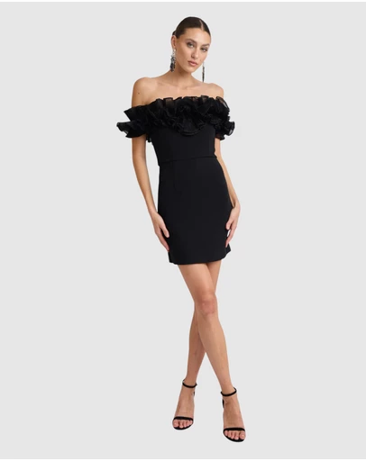Romance by Honey and Beau - Trevia Frill Neckline Mini Dress