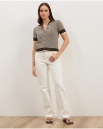 Atmos&Here - Nova Short Sleeve Stripe Knit Top