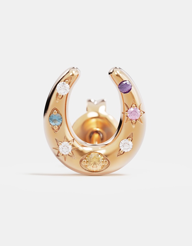 By Charlotte - Lucky Horseshoe Stud Earrings
