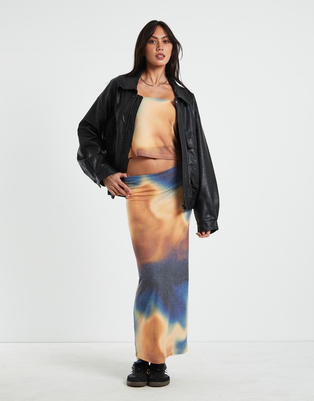 Neon Hart - Della Printed Strapless Knit Top