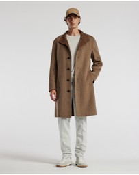 Calibre - Double Face Funnel Neck Coat Beige Combo