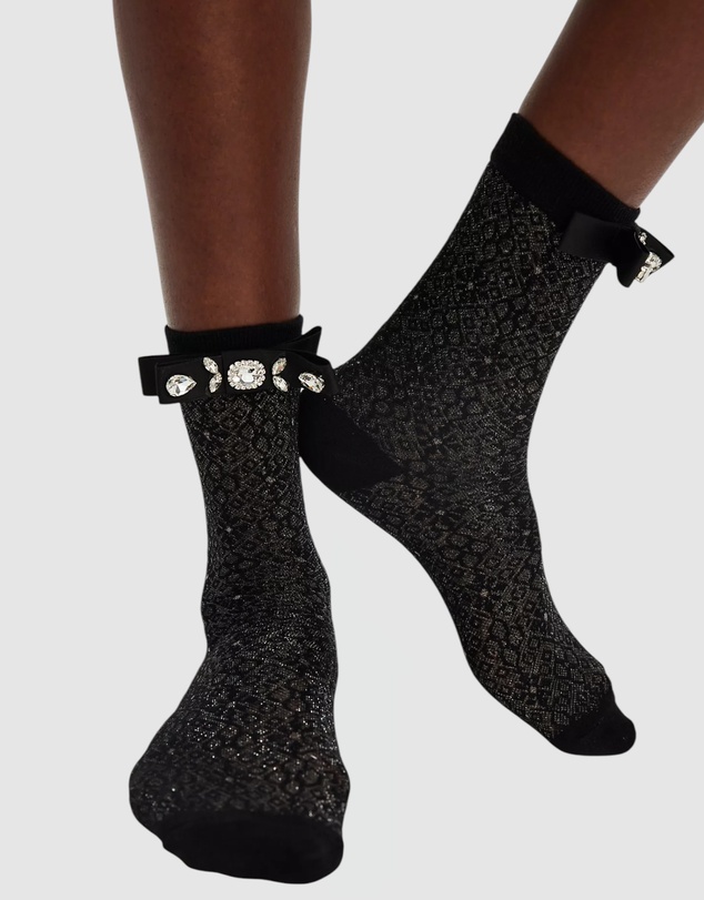 High Heel Jungle - Crystal Craze Bow Sock