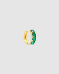 FAIRLEY - Green Agate Midi Hoops