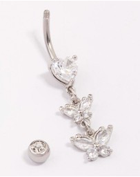 Lovisa - Surgical Steel Heart Butterfly Drop Belly Piercing