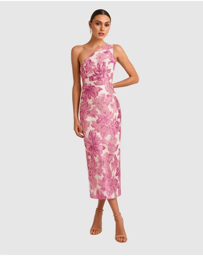 Romance by Honey and Beau - Seanna One Shoulder Midi Dress