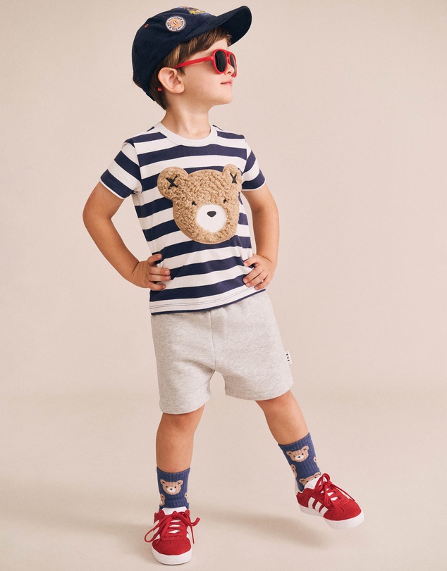 Huxbaby - Furry Huxbear Stripe Tee - Babies-Kids