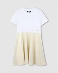 DKNY - Two-Tone Logo T-Shirt Dress - Kids-Teens