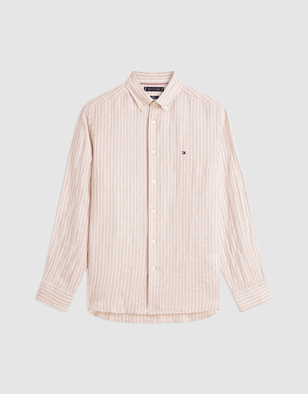 Tommy Hilfiger - Regular Fit Bengal Stripe Pure Linen Shirt