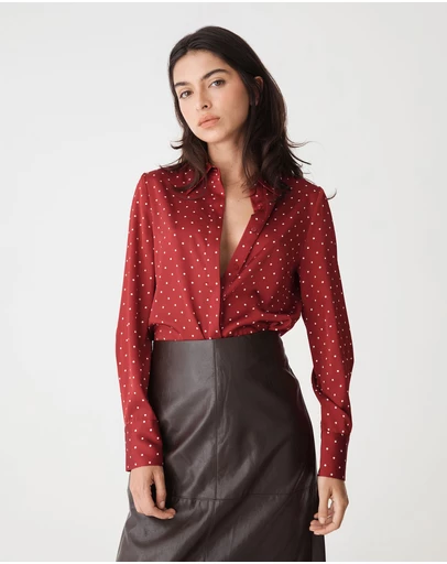 Forcast - Courtney Satin Spot Shirt