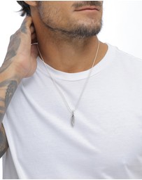 Kuzzoi - ICONIC EXCLUSIVE - Necklace with Feather Pendant in 925 Sterling Silver