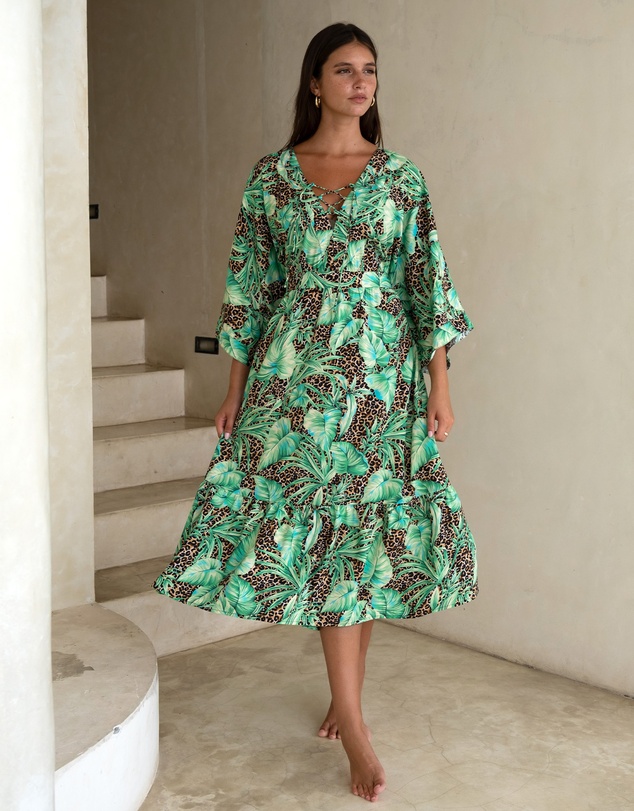 Nip Tuck Swim - Exotic Eden Corrimal One Size Maxi Dress