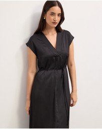 The Fated - Josephine Satin V-Neck Maxi Dress
