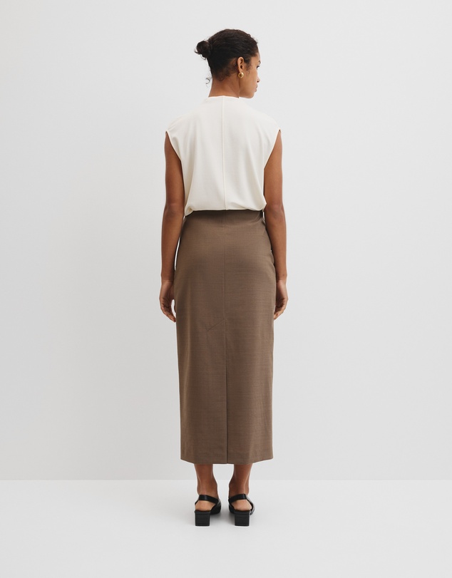 Country Road - Wool Blend Midi Tailored Skirt