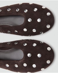 M.N.G - Suede Studded Ballet Flats