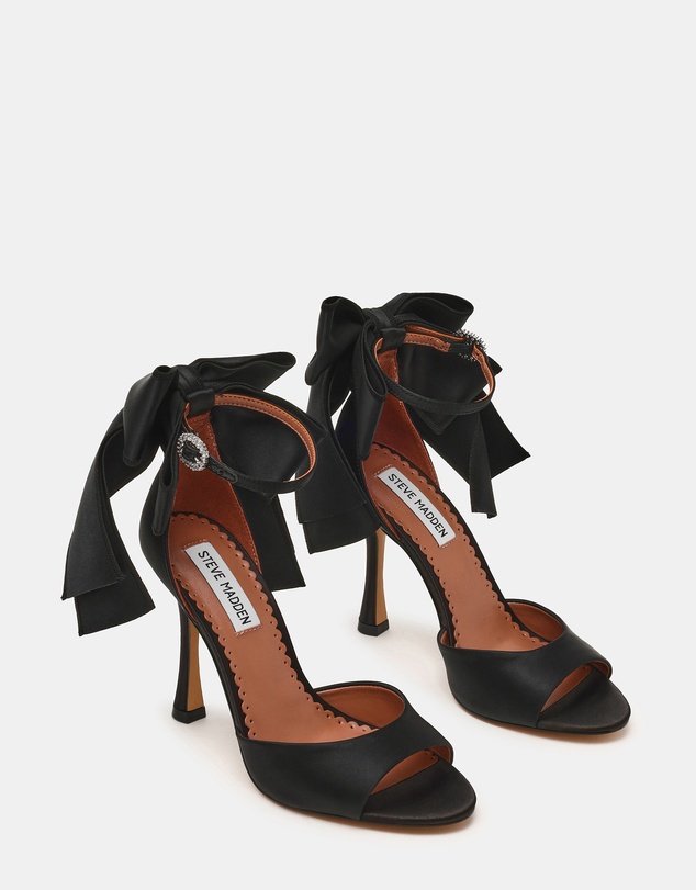 Steve Madden - Bougie Black Satin Heels