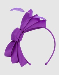 Max Alexander - Large Purple Satin Bow Racing Fascinator