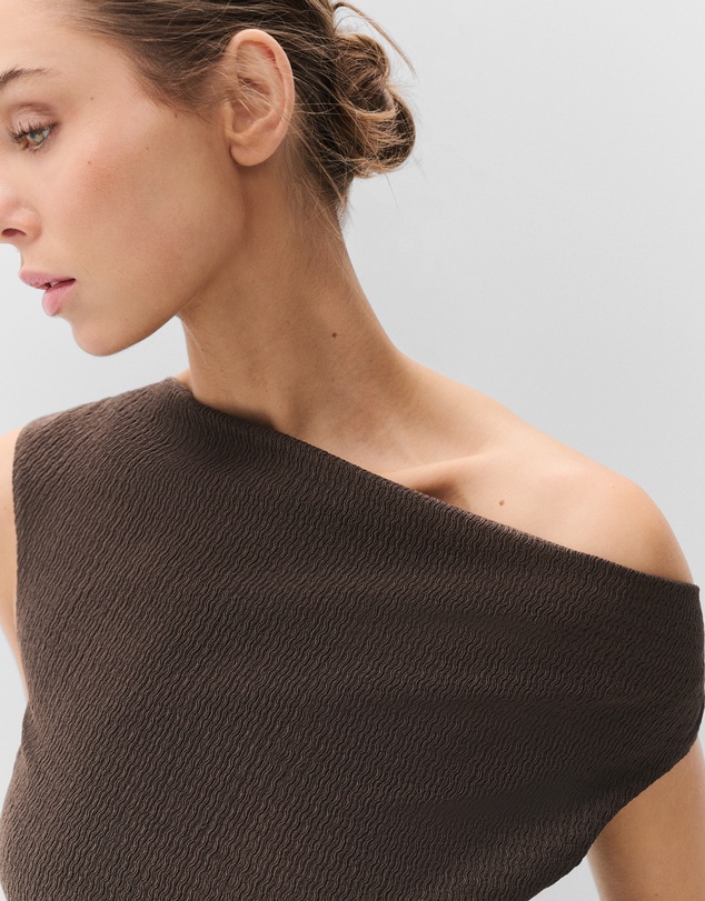 UNISON - Textured Cowl Neck Top