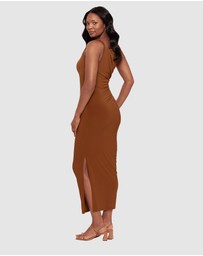 Miraclesuit Shapewear - Maxi Bodycon Shaping Dress With Side Slit