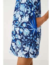 NEXT - Linen Blend Tie Neck Mini Summer Dress