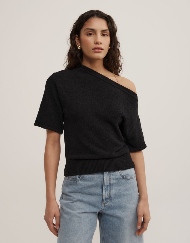 Witchery - Asymmetric Textured Knit T-shirt