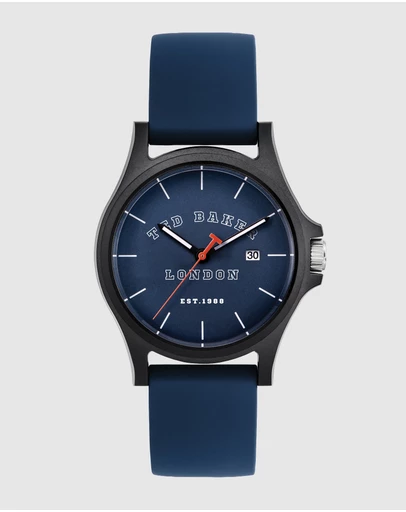 Ted Baker - Irby 40mm Blue Silicone Strap Watch