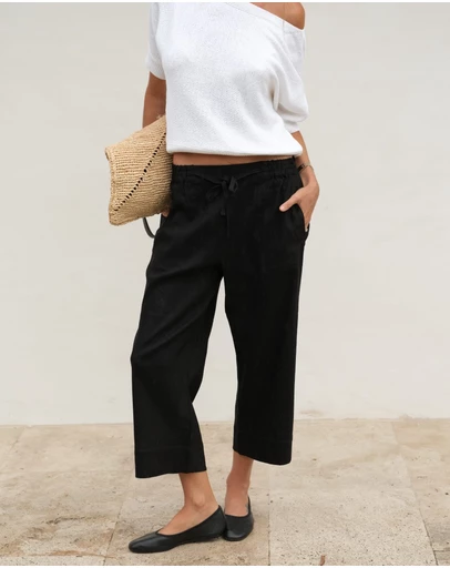 Sportscraft - Rosa Crop Linen Pant