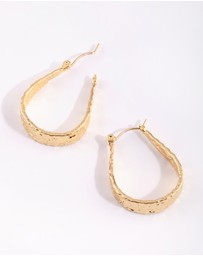 Lovisa - Gold Plated Molten Hoop Earrings