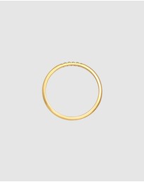 Elli Jewelry - Ring Band Elegant Fine with Diamonds(0.025 ct) in 375 Gold