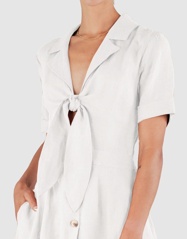 Amelius - Ines Linen Tie Front Dress