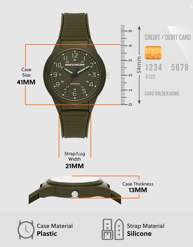 Skechers - Hillview Green Analogue Watch