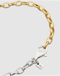 Kuzzoi - ICONIC EXCLUSIVE - Bracelet Male Crystals Link Chain with Crystal 925 Sterling Silver Bicolor