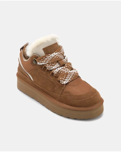 AusWooli Ugg Boots - Hamilton Sheepskin Wool Urban Chic Lace Sneakers