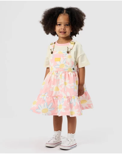 Goldie + Ace - Cotton Twill Retro Overall Pinafore Dress - ICONIC EXCLUSIVE - Babies-Kids