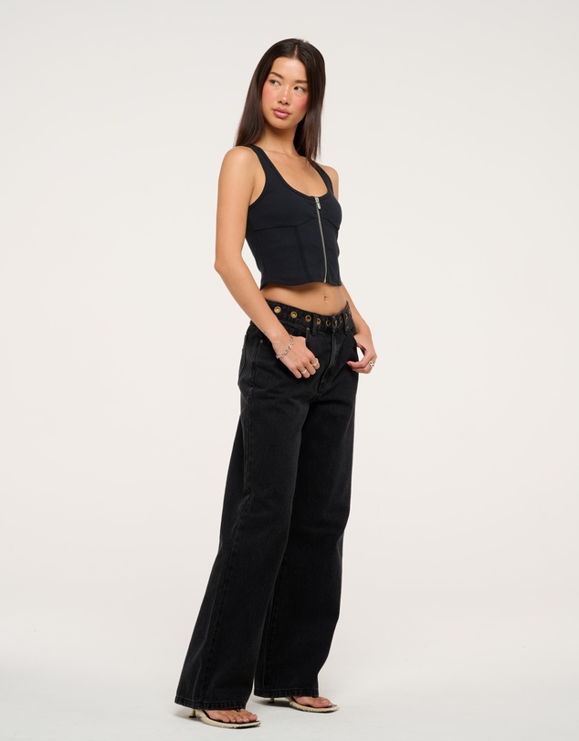 Abrand - 95 Mid Baggy Eyelet Jeans