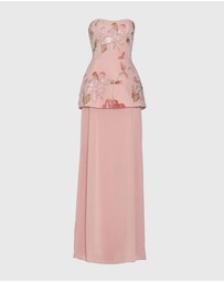 JUSTIN TONG - Ellaire Beaded Cascade Dress