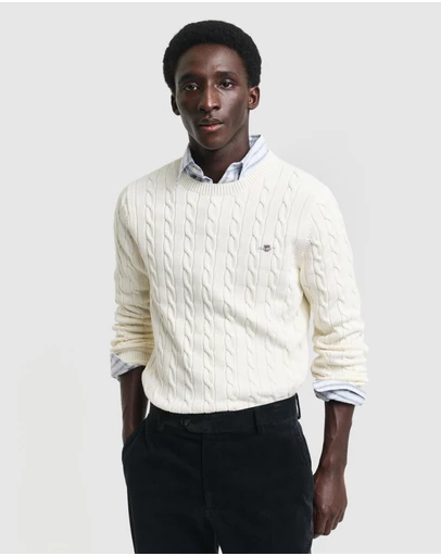 Gant - Cotton Cable Crew Neck Knit