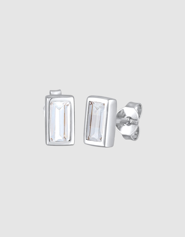 Kuzzoi - ICONIC EXCLUSIVE - Topaz Stud Earrings in 925 Sterling Silver