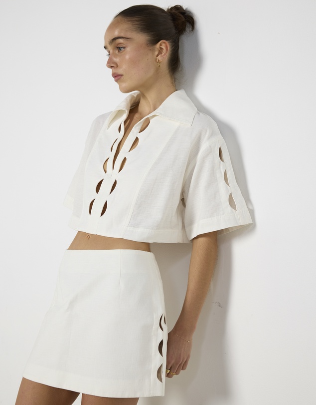 Cirkular - Pre-Loved - Shona Joy Birdie Scallop Top and Mini Skirt