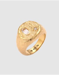 Haze & Glory - ICONIC EXCLUSIVE - Ring Signet Dazzling Topaz - Gold