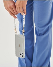 LOUVE COLLECTION - Clear Phone Case + Pearl Wristlet