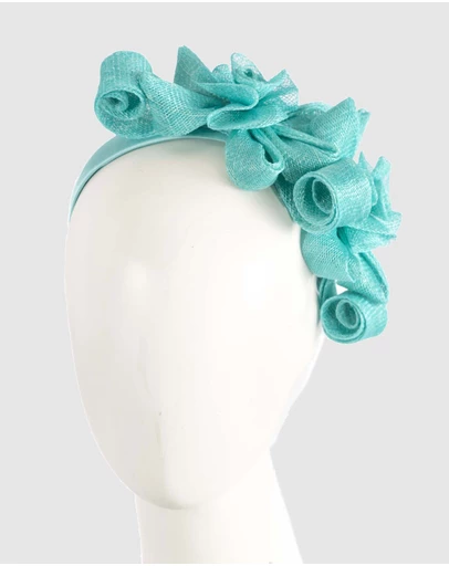 Max Alexander - Sinamay Curls Aqua Fascinator
