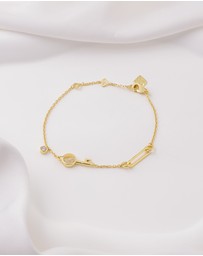 Wanderlust + Co - Crescent Key Gold Bracelet