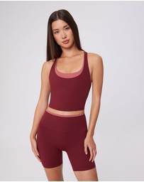 Upstate - Air Sculpt Double Layer Tank - Warm Cherry