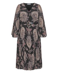 City Chic - Eloise Pleat Belted Midi Dress