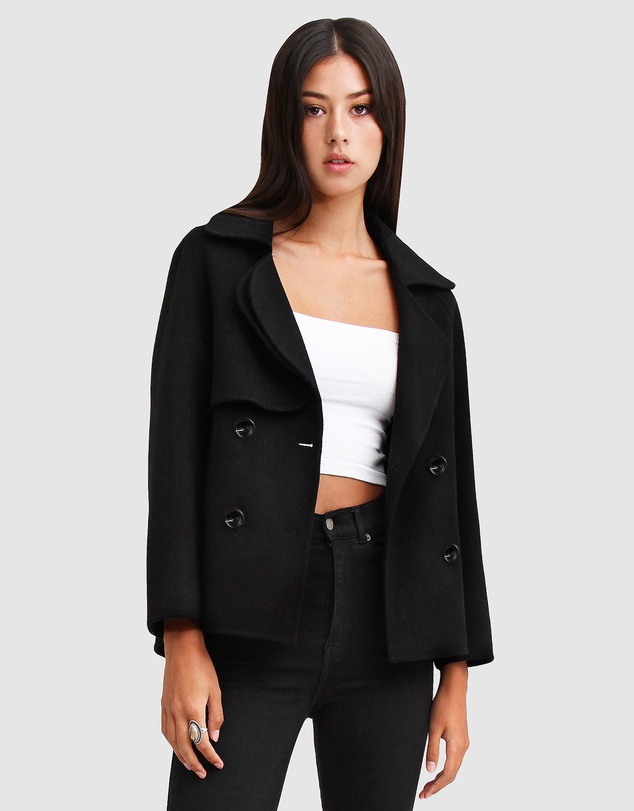 Belle & Bloom - I'm Yours Wool Blend Peacoat