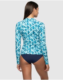 Nip Tuck Swim - Celestial Waters Yolanda Longsleeve Full Zip Sun Top