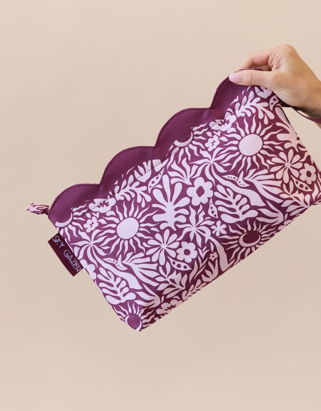 Sky Gazer - Scalloped Edge Wet Bag- Berry Sunrise