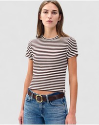 rag & bone - Luca Stripe Rib Baby Tee