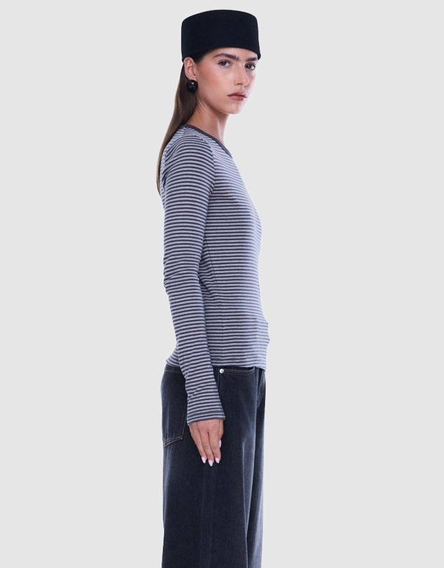 ENA PELLY - Piper Long Sleeve Stripe Top