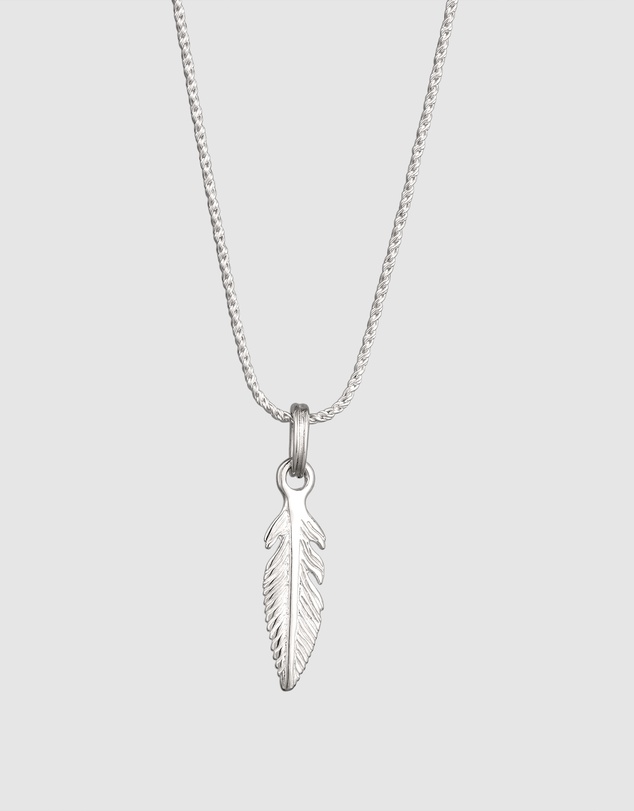 Kuzzoi - ICONIC EXCLUSIVE - Feather Pendant Necklace in 925 Silver